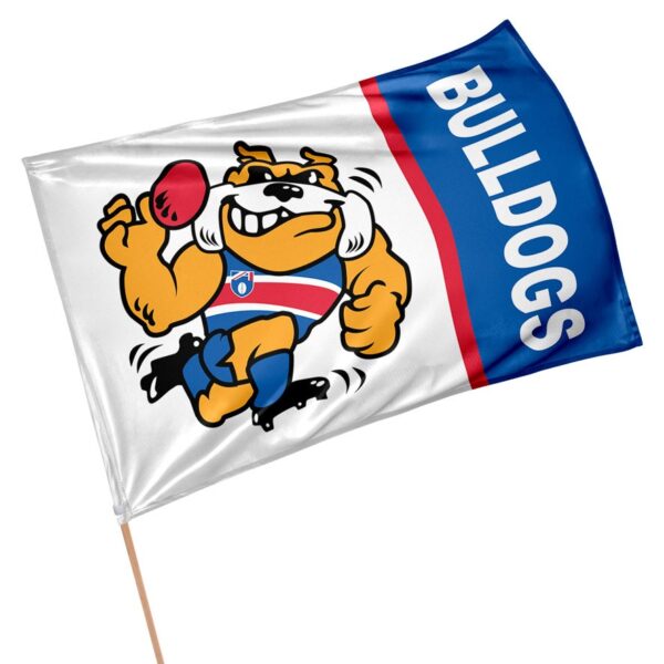 Western Bulldogs AFL Retro Mascot Design GAME DAY Pole Flag Banner