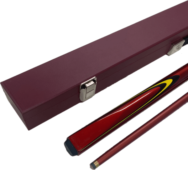 Cuemaster BURGUNDY Metallic Pool Snooker Billiard Cue and Burgundy Cue Case