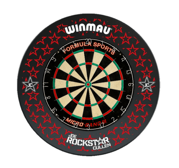 Formula Sports Micro Band 3 Dart Board and Winmau Joe Cullen Rockstar Dartboard Surround Set