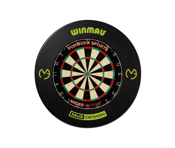 Formula Sports Micro Band 3 Dart Board and Winmau MVG Dartboard Surround Set