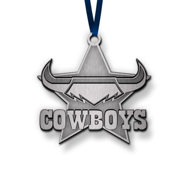 North QLD Queensland Cowboys NRL Metal Ornament Christmas Tree Decoration