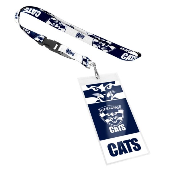 Geelong Cats AFL Lanyard with Breakaway Swivel Hook