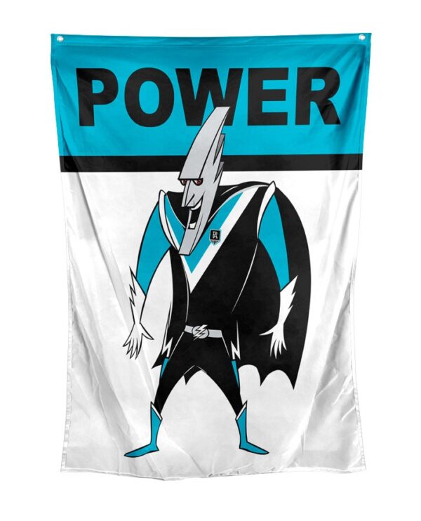 Port Adelaide Power AFL Retro Mascot Design Wall Flag Banner