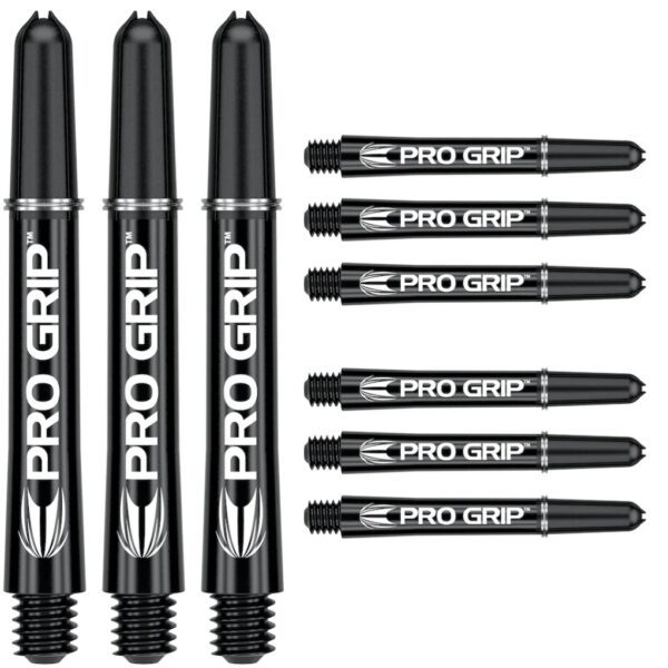 Target Pro Grip Black Nylon Dart Shafts Stems MULTIPACK  3 x Sets of 3 Solid Colour