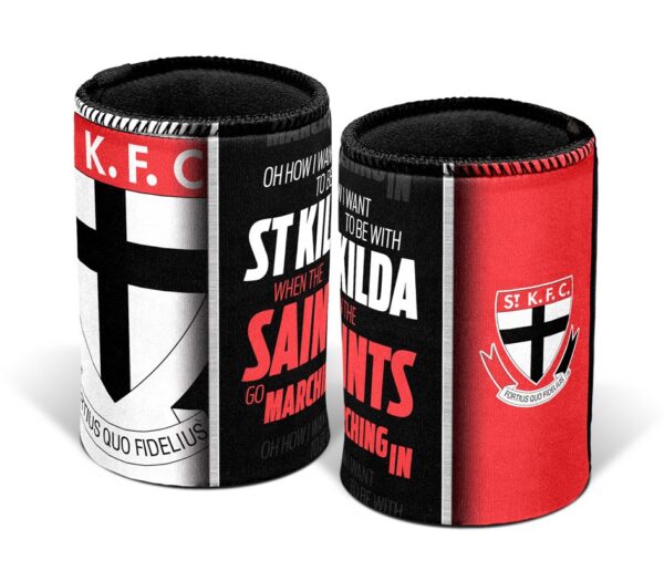 St Kilda Saints AFL SONG Beer Can Bottle Cooler Stubby Holder Cosy