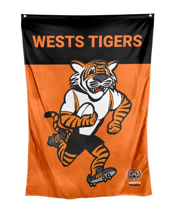 Wests Tigers NRL Retro Mascot Design Wall Flag Banner