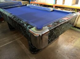 2nd Hand Indoor Fibreglass Blue/Black Pub Pool Table 7ft Includes New Felt your colour of Choice
