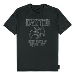 Led Zeppelin Swan Song logo Black Tee T-Shirt