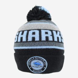 Cronulla Sharks NRL Tundra Pom Pom Knit Beanie Hat
