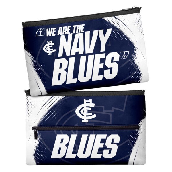 Carlton Blues AFL Large Graphic Pencil Case for School Work Stationary