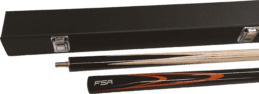 FSA 3/4 Ash Snooker Pool Billiards Cue Orange Flame and Cue Case Set