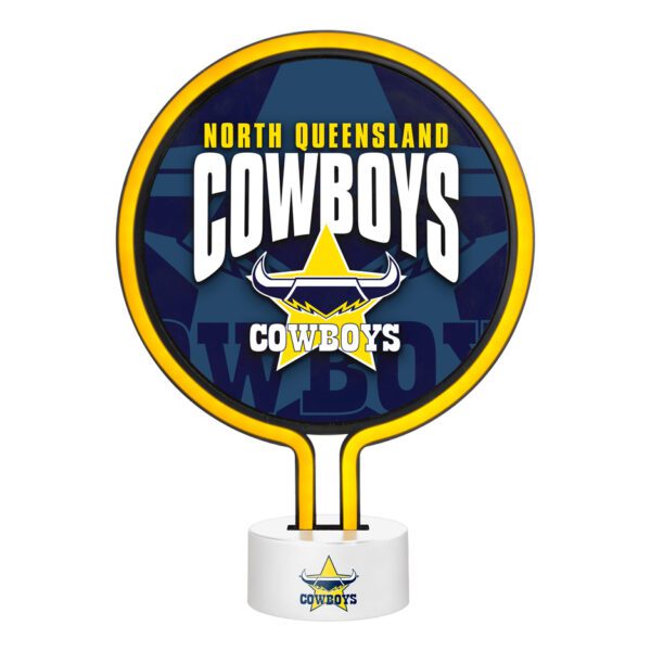 North QLD Queensland Cowboys NRL Team Light Up Neon Bar Sign