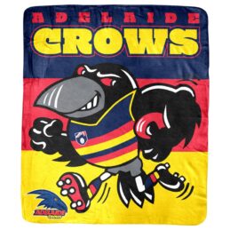 Adelaide Crows AFL Coral Fleece Mascot Design Rug Blanket