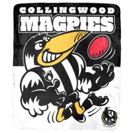Collingwood Magpies AFL Coral Fleece Mascot Design Rug Blanket