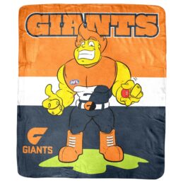 Greater Western Sydney GWS Giants AFL Coral Fleece Mascot Design Rug Blanket