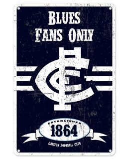 Carlton Blues Fans Only AFL Retro Metal Tin Wall Sign