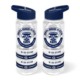 Geelong Cats AFL 2025 Design Tritan Drink Water Bottle with Wrist Bands