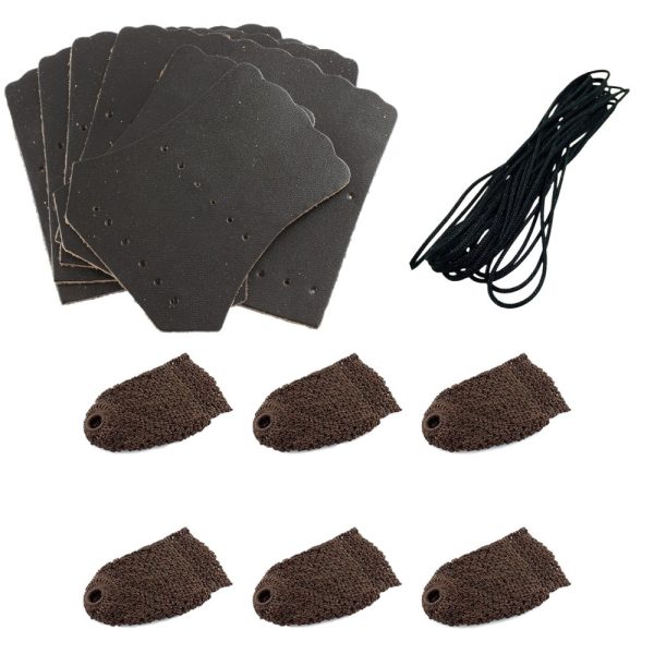 Thick Quality Deluxe Cotton Pool Snooker billiard Table Pockets BROWN Nets, Stitching Cord & Black LEATHERS