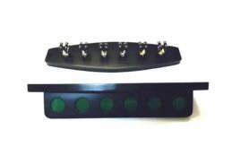Black Pool Snooker Billiard Table Cue Wall Rack (Chrome Cue Clips)
