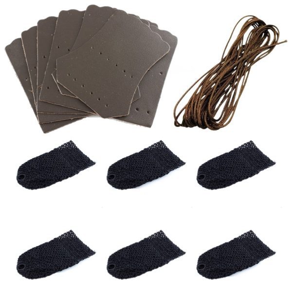 Thick Quality Deluxe Cotton Pool Snooker billiard Table Pockets BLACK Nets, Stitching Cord & Brown LEATHERS