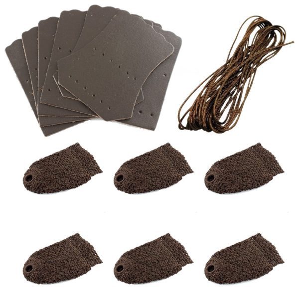 Thick Quality Deluxe Cotton Pool Snooker billiard Table Pockets BROWN Nets, Stitching Cord & Brown LEATHERS