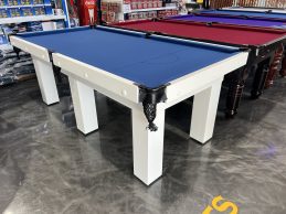 Standard Modern White Pool Snooker Billiard Table 7ft Slate Blue Felt
