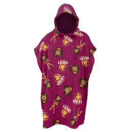 Brisbane Lions AFL Youth Hooded Beach Towel