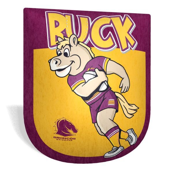 Brisbane Broncos NRL Team Mascot Shaped Cushion Pillow
