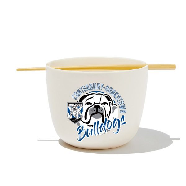 Canterbury Bulldogs NRL Ceramic Noodle Bowl and Chopsticks