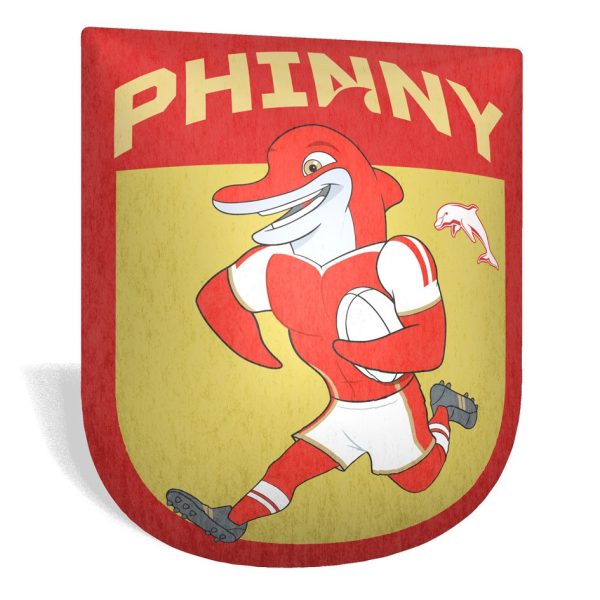 Redcliffe Dolphins NRL Team Mascot Shaped Cushion Pillow