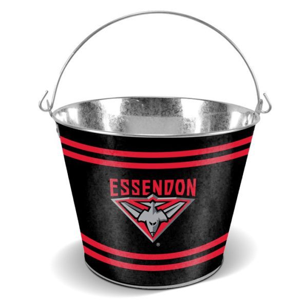 Essendon Bombers AFL Galvanised Tin Ice Bucket with Handle