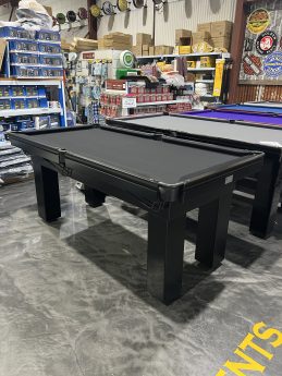NPC Pool Table 6ft Slate Top Black with Black Felt Square legs