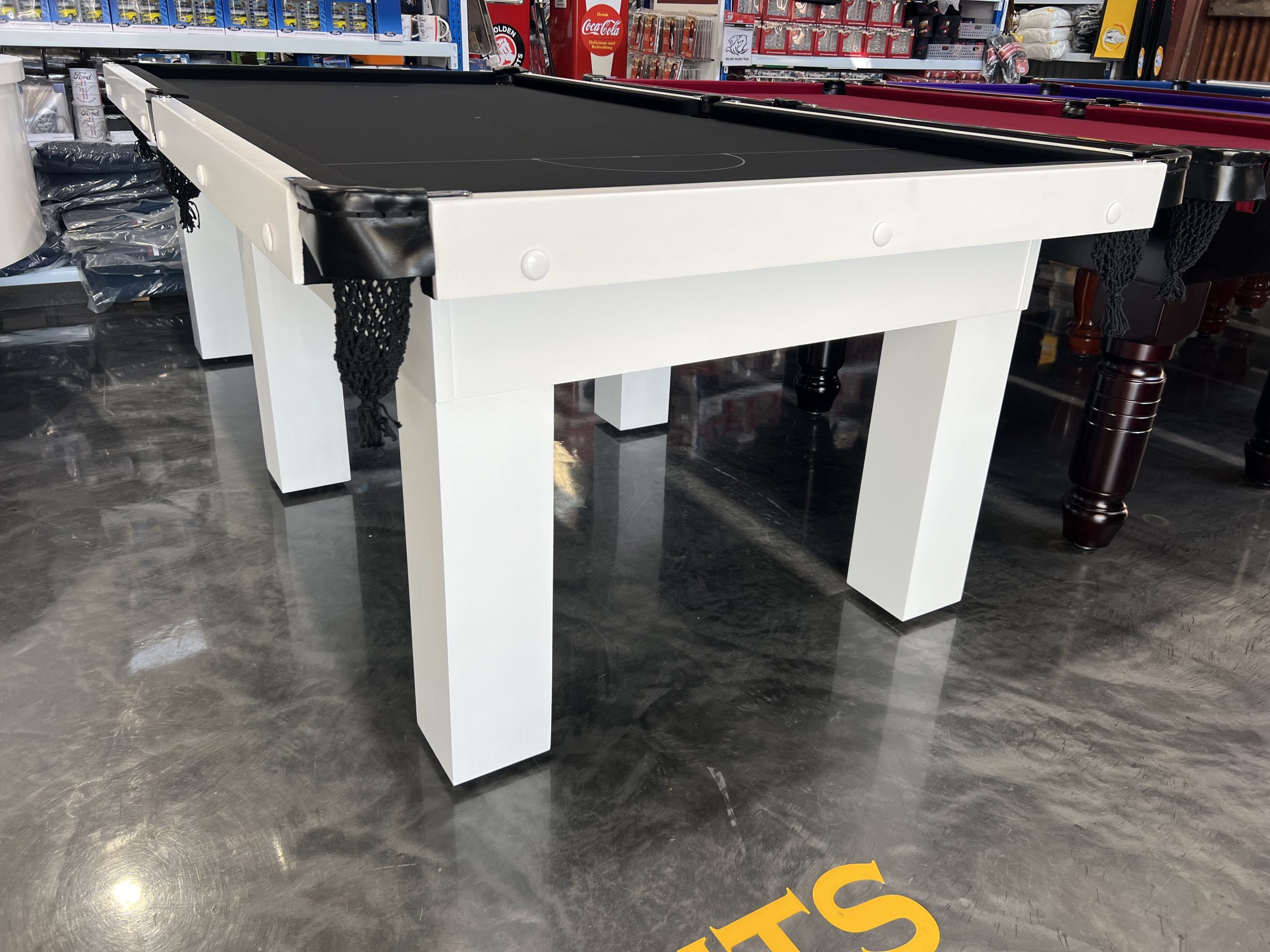 Standard Modern White Pool Snooker Billiard Table 8ft Black Felt 3 Standard Modern White Pool Snooker Billiard Table 8ft Black Felt - Image 3