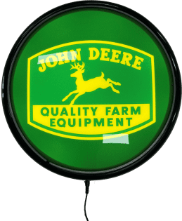 Green John Deere Tractor Mower Bar Lighting Wall Sign Light Button Black
