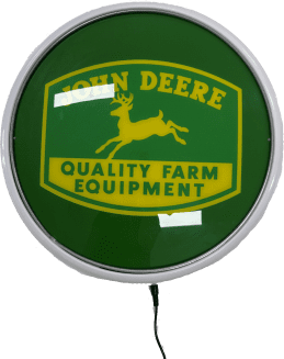 Green John Deere Tractor Mower Bar Lighting Wall Sign Light Button WHITE