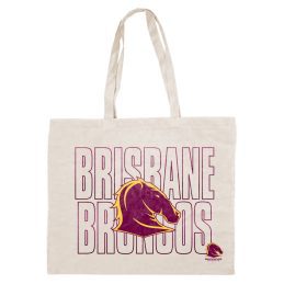 Brisbane Broncos NRL Canvas Tote Carry Shopping Grocery Bag
