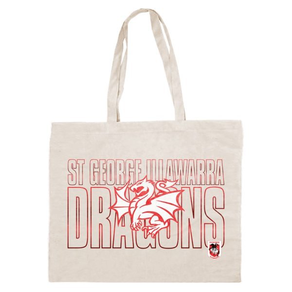 St George Illawarra Dragons NRL Canvas Tote Carry Shopping Grocery Bag