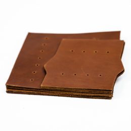 Pool Snooker Billiard Table Flat Pocket Leathers Set of 6 Brown