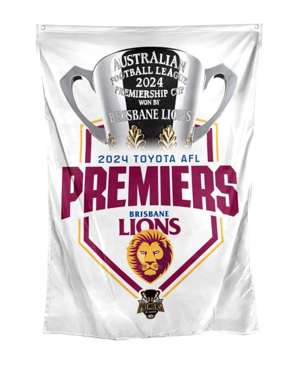 Brisbane Lions AFL 2024 Grand Final Premiership Cape Wall Flag
