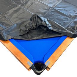 Pool Snooker Billiard Table Fitted Plastic Vinyl Cover Elastic Corners 8ft 8' Black