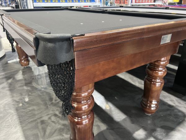 NPC Pool Table 7ft Walnut Black Chrome Fittings Black Felt Turned Legs - Image 5
