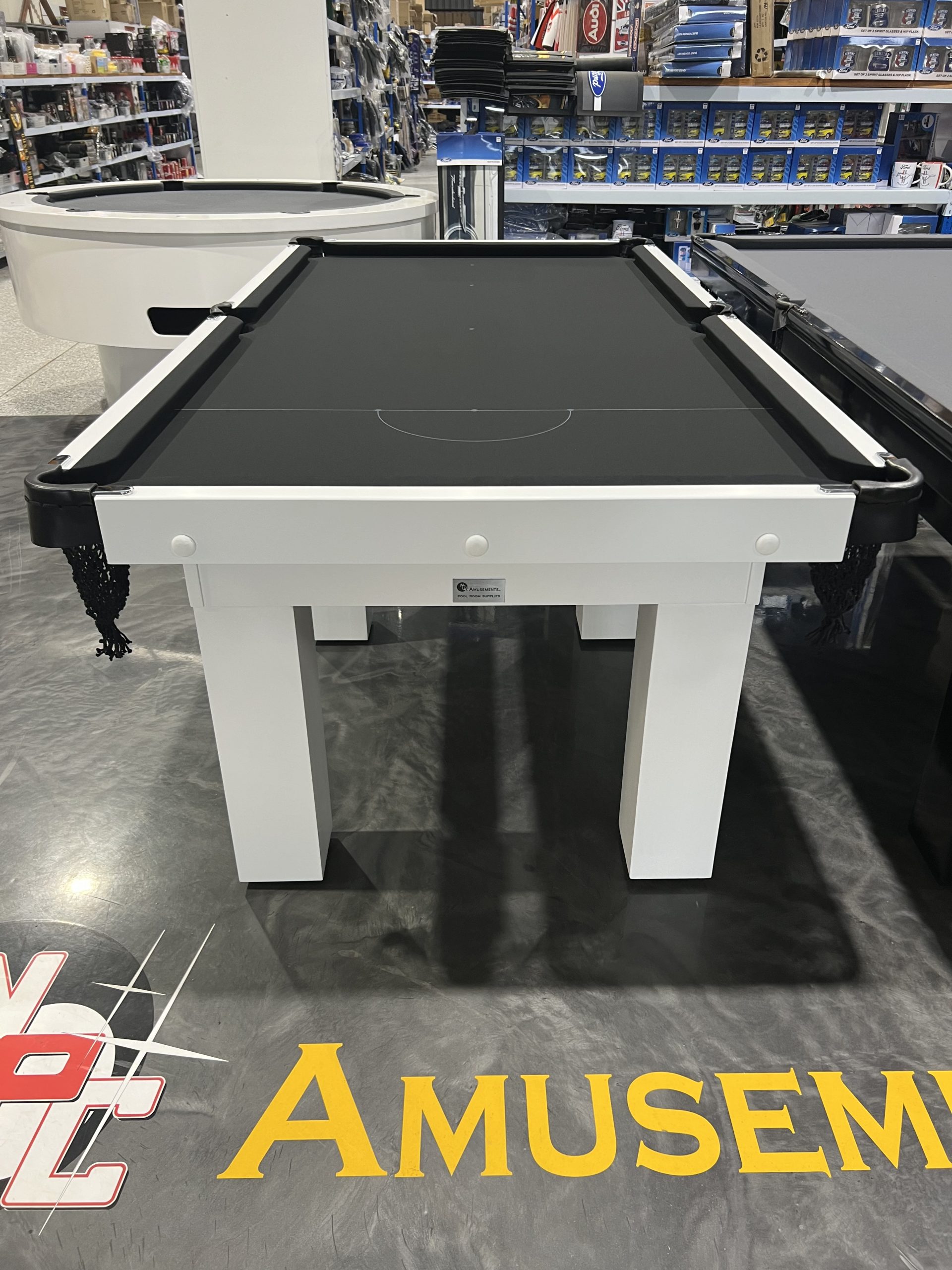 Standard Modern White Pool Snooker Billiard Table 7ft Black Felt 3 Standard Modern White Pool Snooker Billiard Table 7ft Black Felt - Image 3
