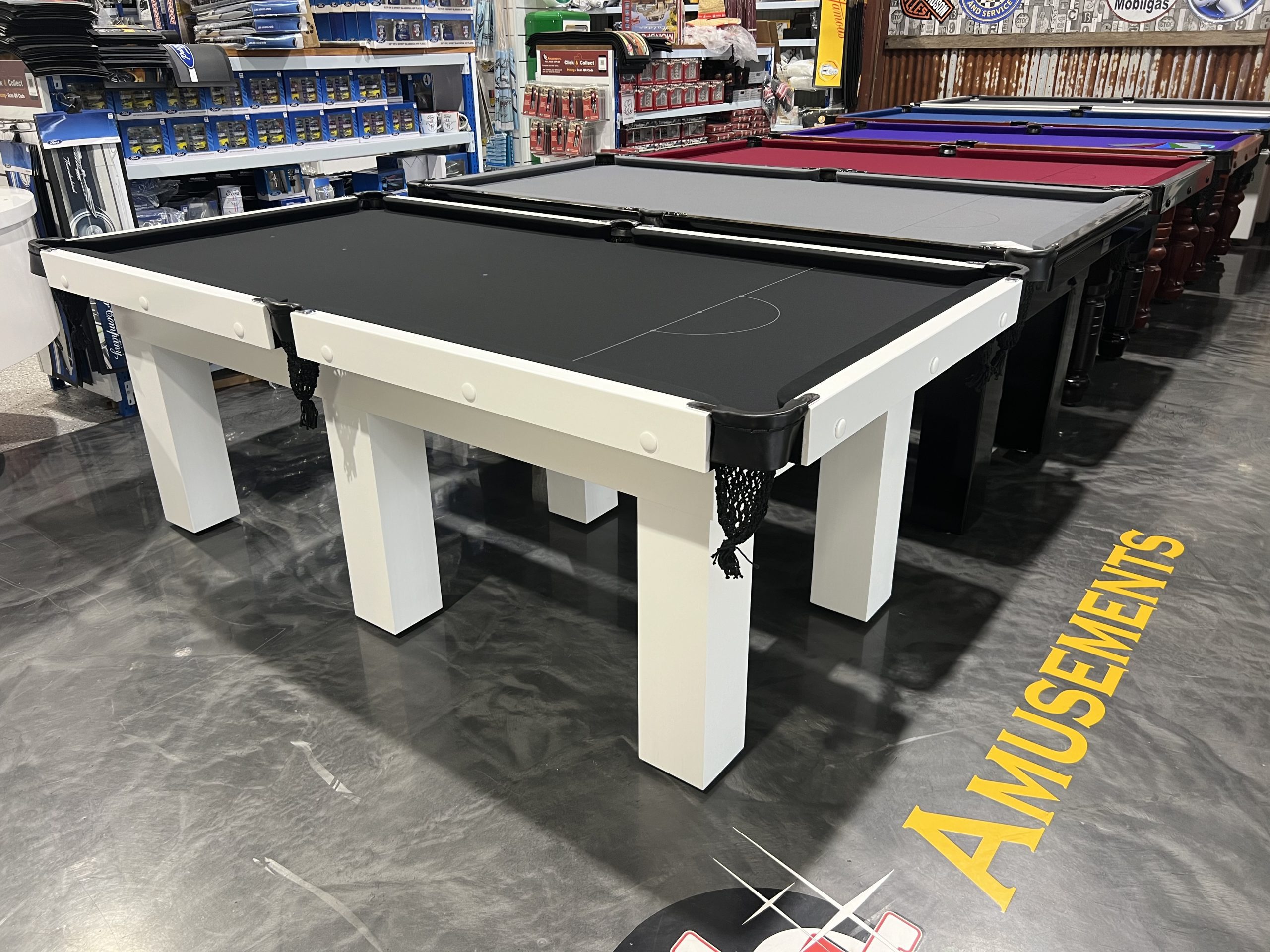 Standard Modern White Pool Snooker Billiard Table 7ft Black Felt 4 Standard Modern White Pool Snooker Billiard Table 7ft Black Felt - Image 4