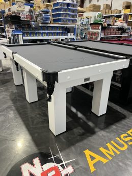 Standard Modern White Pool Snooker Billiard Table 7ft Charcoal Felt