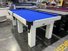 Standard Modern White Pool Snooker Billiard Table 7ft Royal Blue Felt