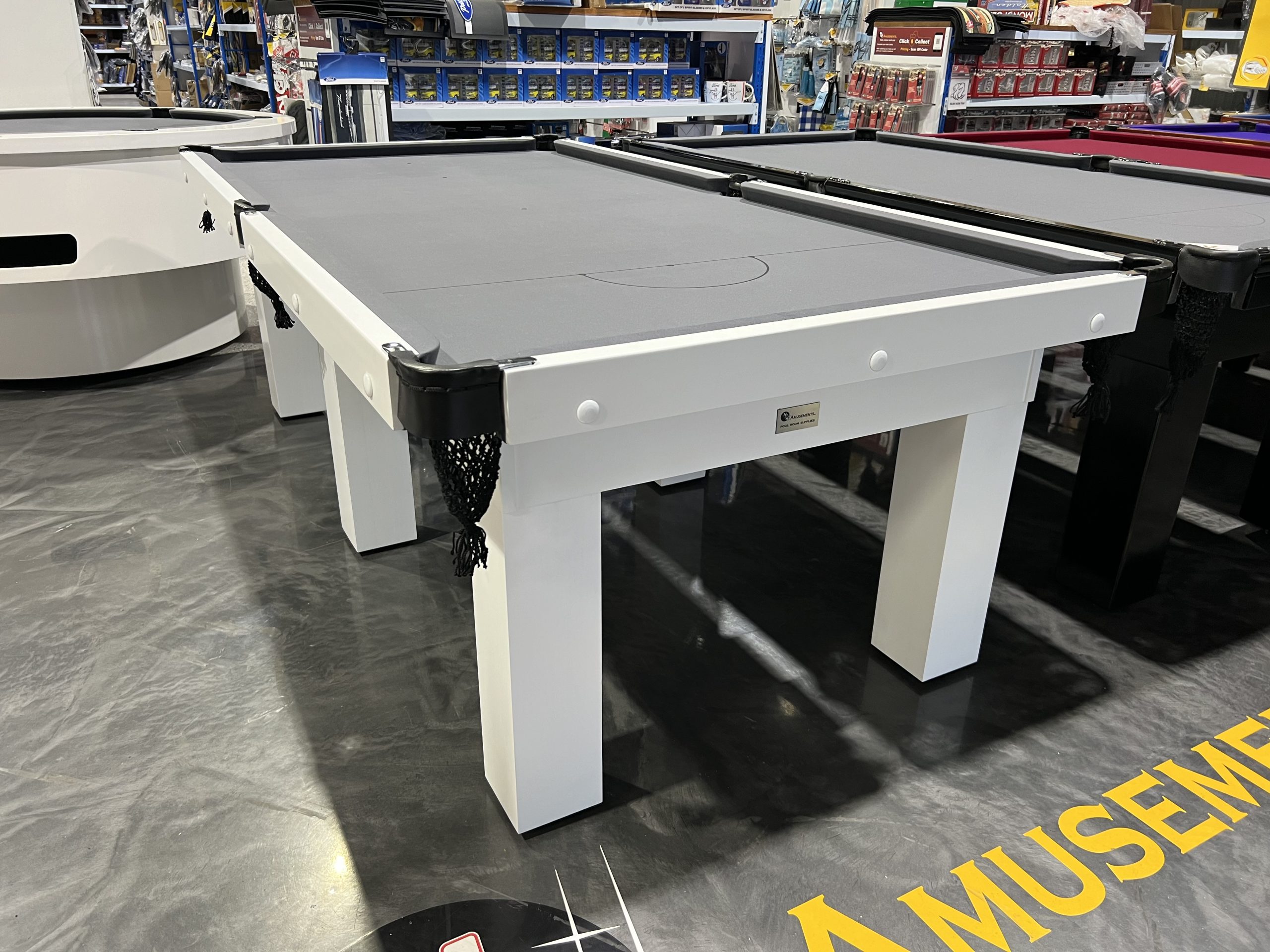 Standard Modern White Pool Snooker Billiard Table 8ft Charcoal Felt 1 Standard Modern White Pool Snooker Billiard Table 8ft Charcoal Felt