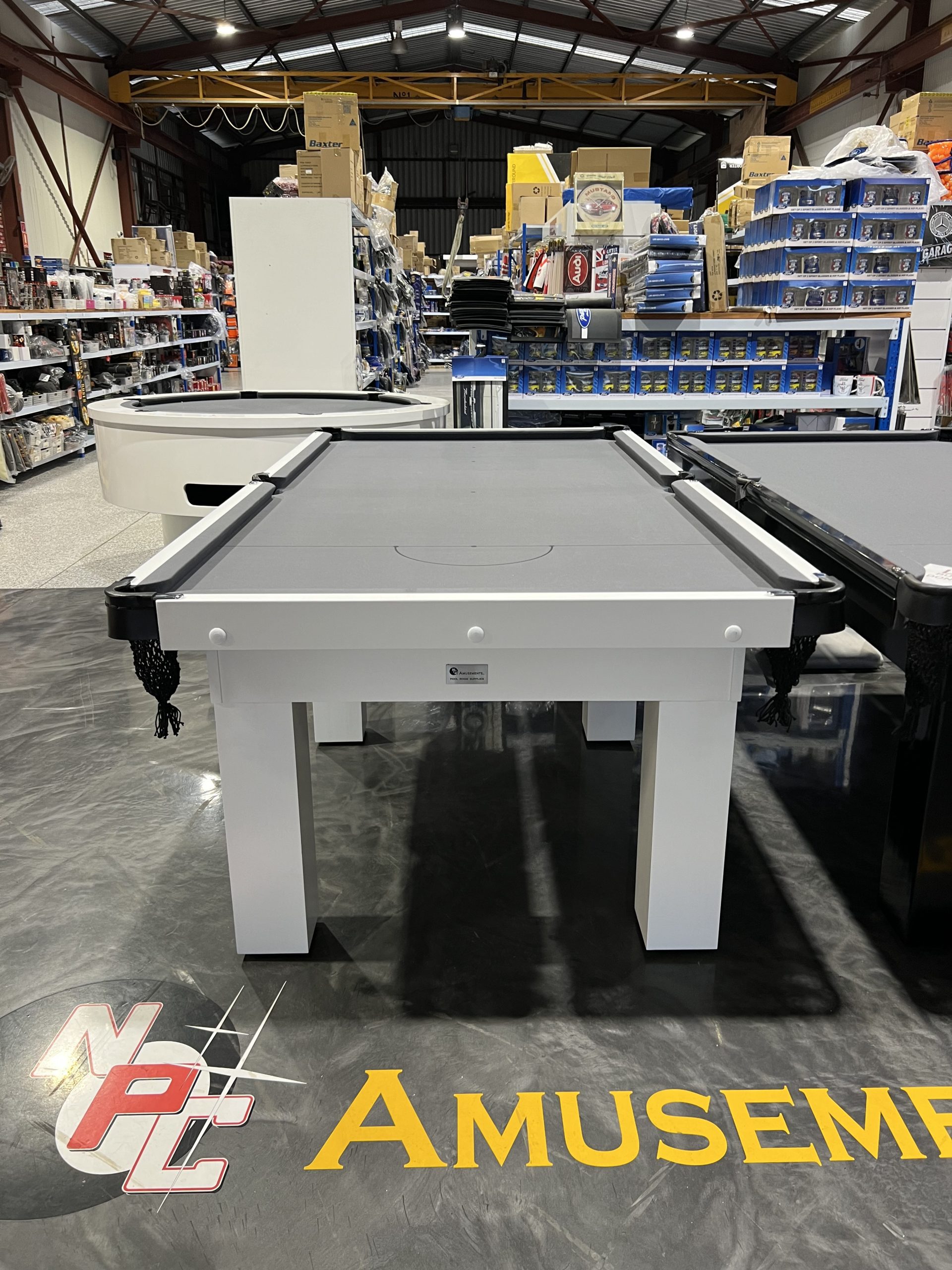 Standard Modern White Pool Snooker Billiard Table 8ft Charcoal Felt 4 Standard Modern White Pool Snooker Billiard Table 8ft Charcoal Felt - Image 4