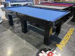 Standard Modern Black Pool Snooker Billiard Table 8ft Slate Blue Felt