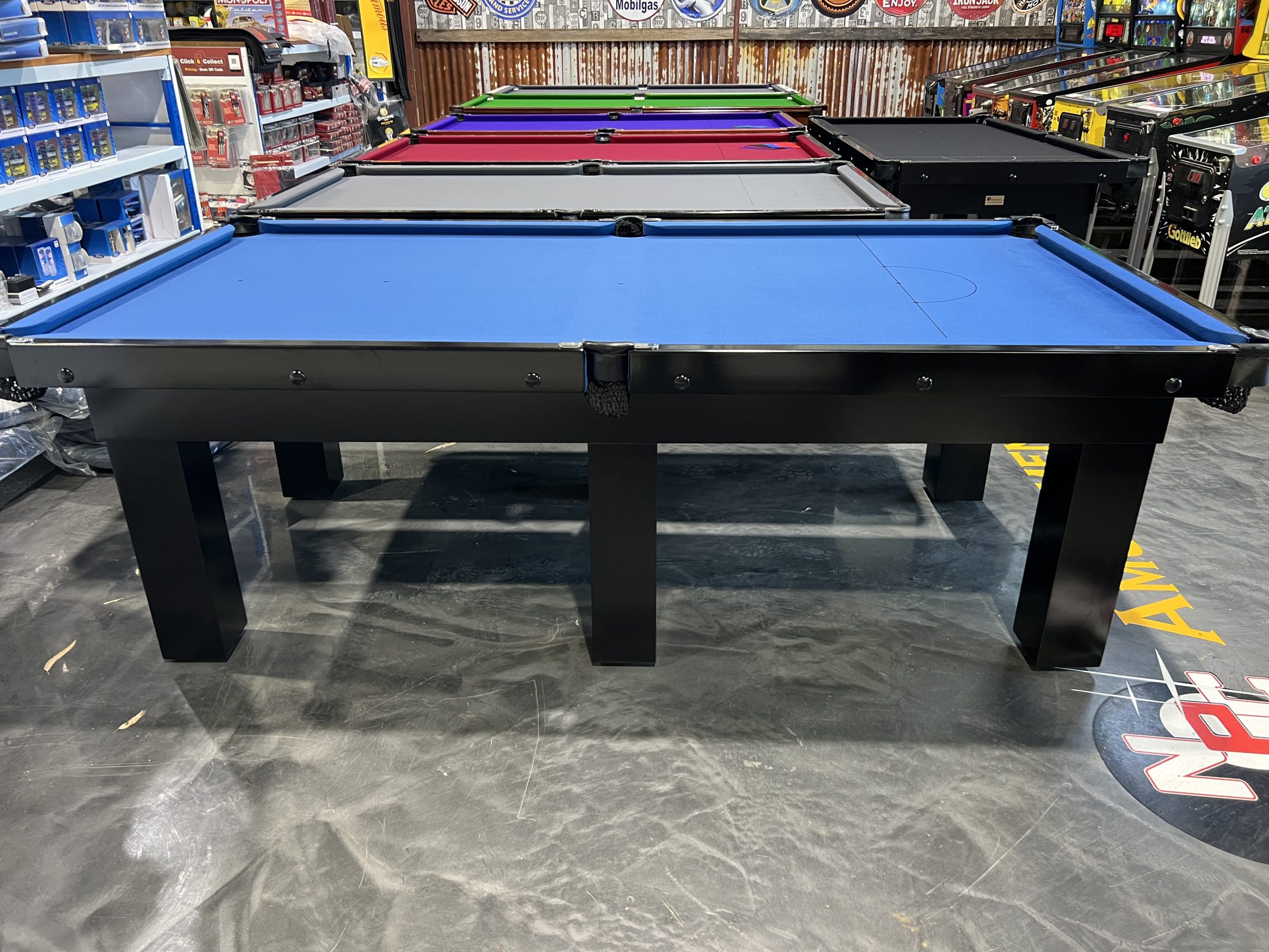 Standard Modern Black Pool Snooker Billiard Table 8ft Slate Blue Felt 4 Standard Modern Black Pool Snooker Billiard Table 8ft Slate Blue Felt - Image 4