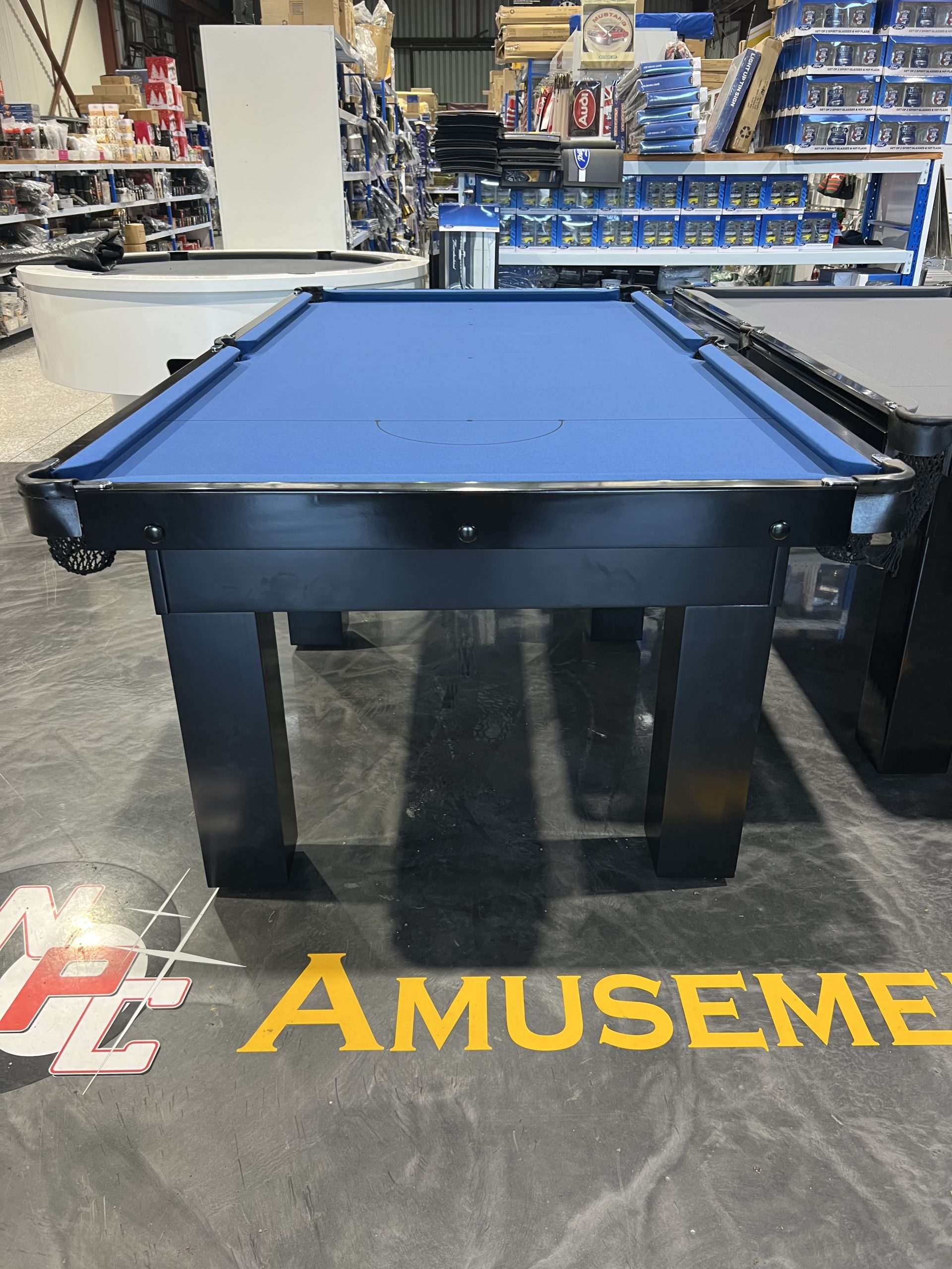 Standard Modern Black Pool Snooker Billiard Table 8ft Slate Blue Felt 3 Standard Modern Black Pool Snooker Billiard Table 8ft Slate Blue Felt - Image 3